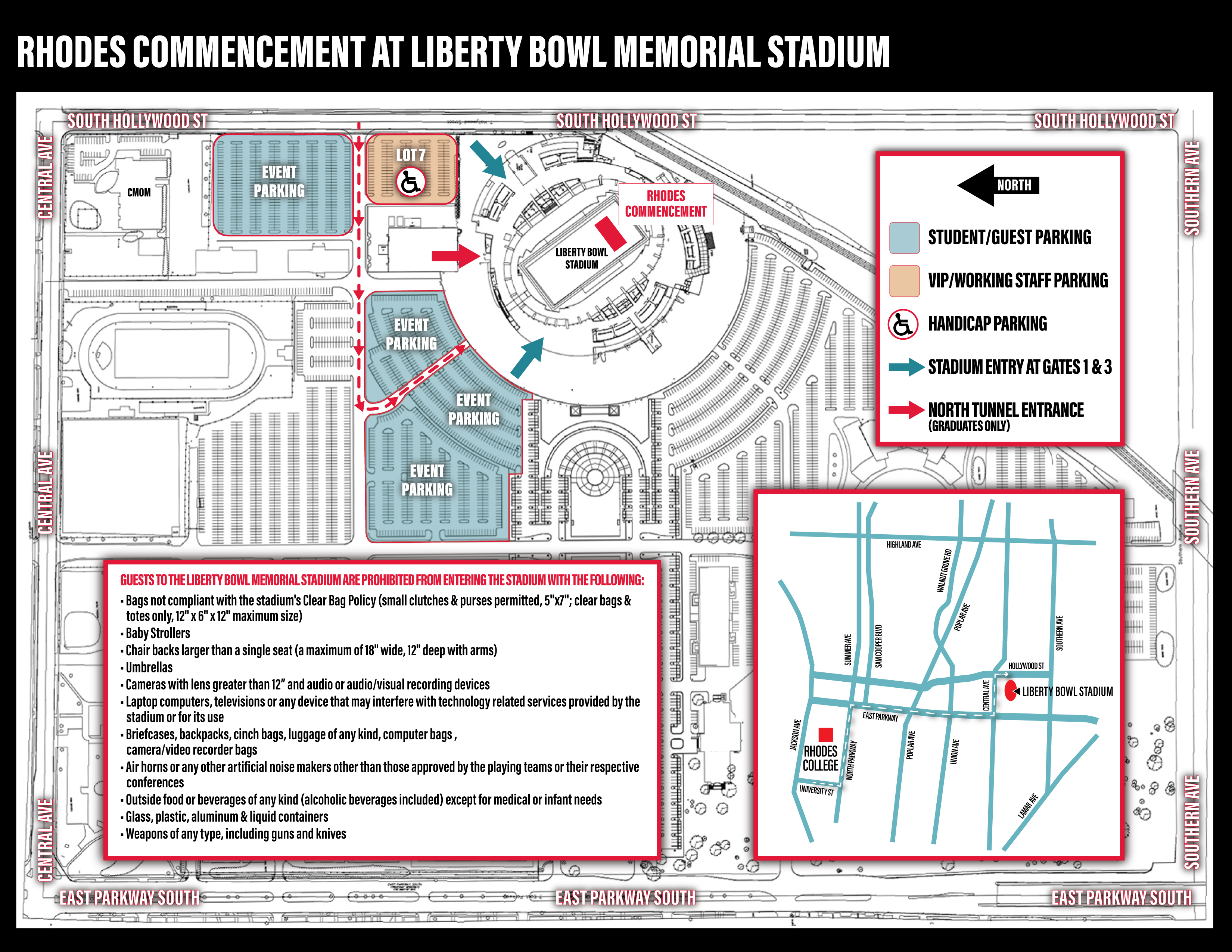 commencement parking map