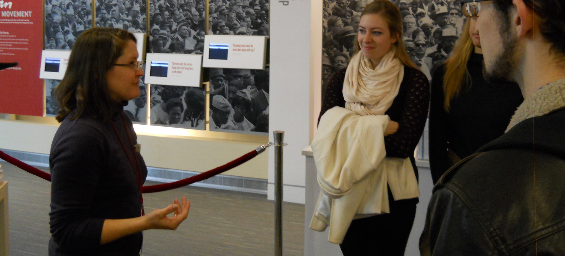 students on a tour at the national civil rights museum