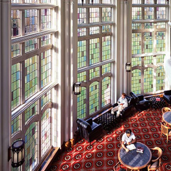 Students studying in the library