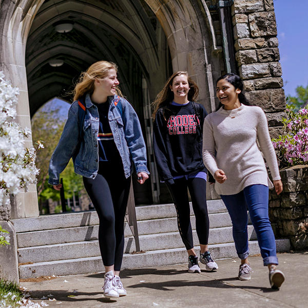 students walking on campus