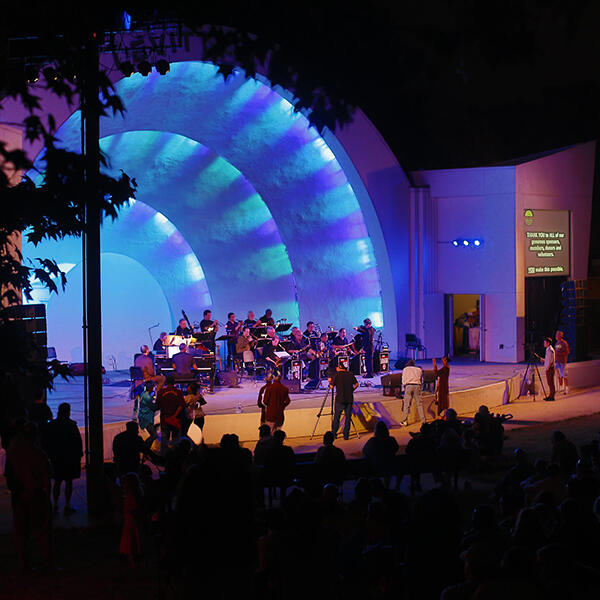 an outdoor musical stage 