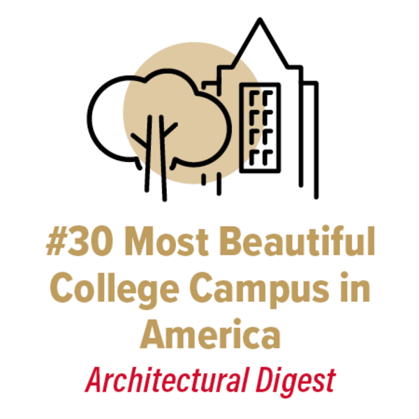 Recognized by Architectural Digest and Southern Living as one of the most beautiful college campuses in the South and the nation