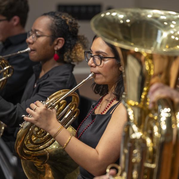 Students playing horns