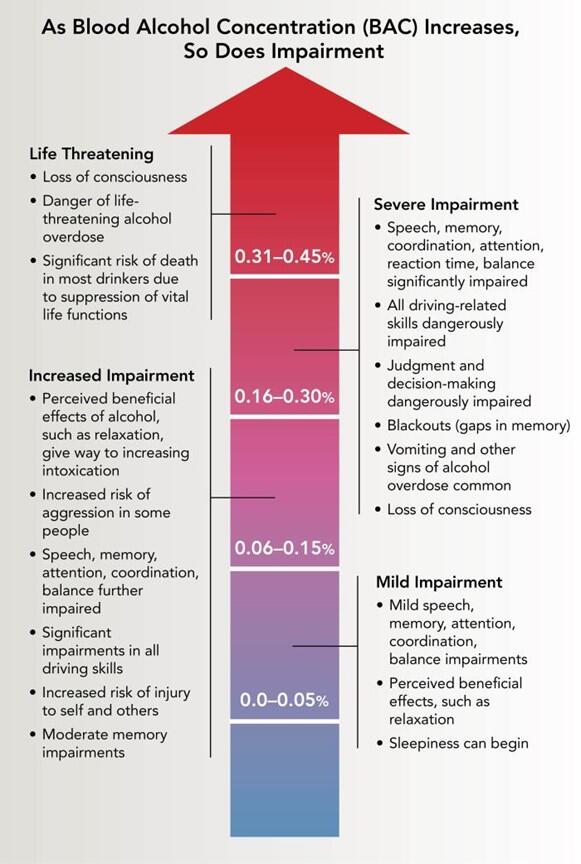 a chart on blood alcohol concentration