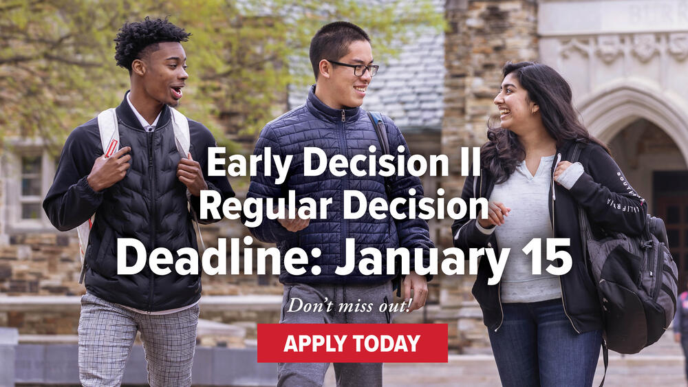 Regular Decision & Early Decision II Deadline:  January 15