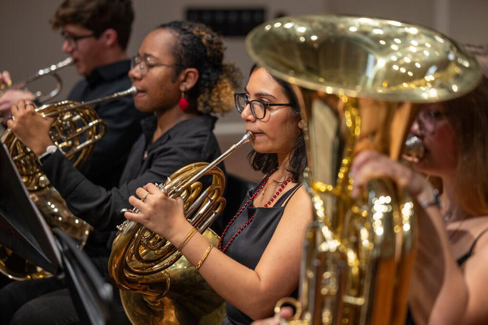 students playing brass instruments