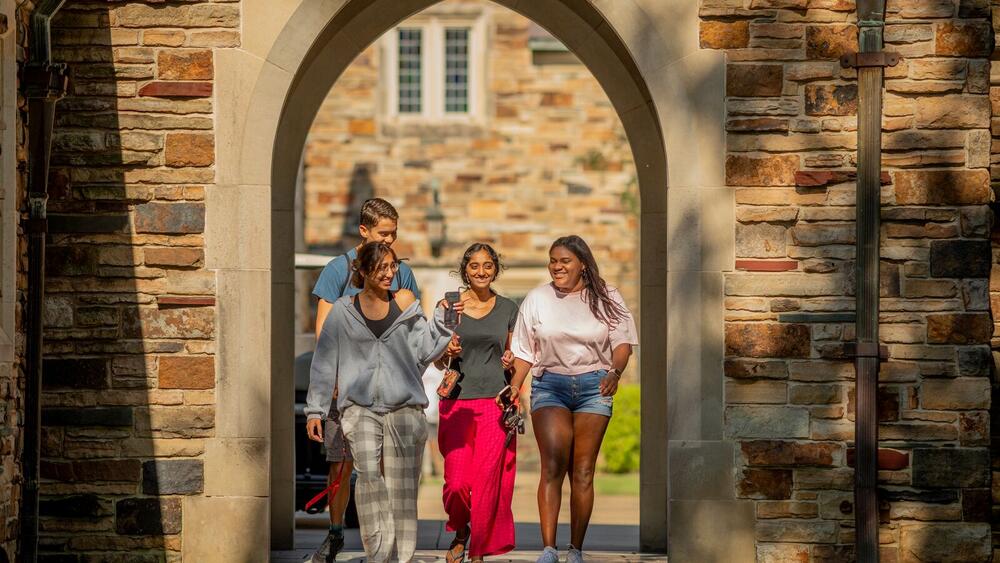 students walking