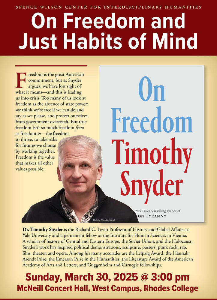 poster for Timothy Snyder lecture